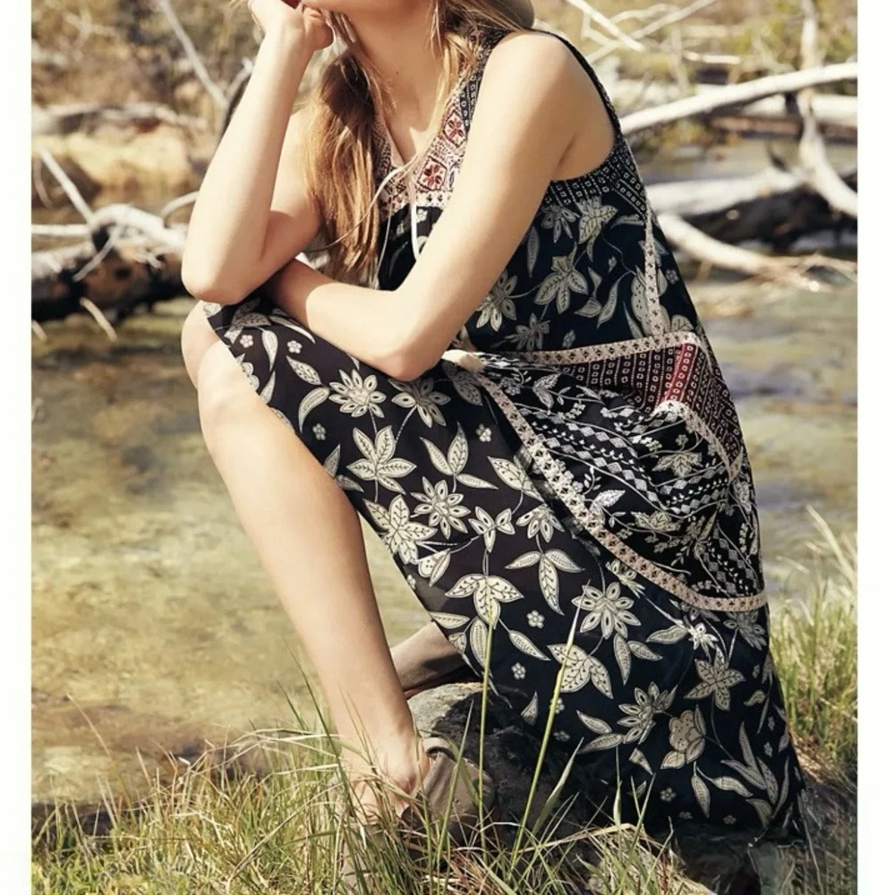Anthropologie Floreat Grasslands Embroidered Lace Floral Midi Dress - Picture 3 of 16
